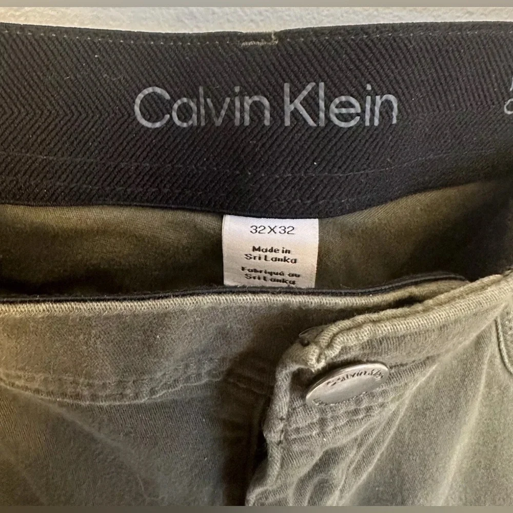 Calvin Klein Pants Mens Size 32x32 Infinite Flex Waist Slim Fit Green In Colour